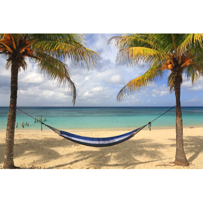 Caribbean Hammock and Palms 1 Piece Wrapped Canvas Wall Art