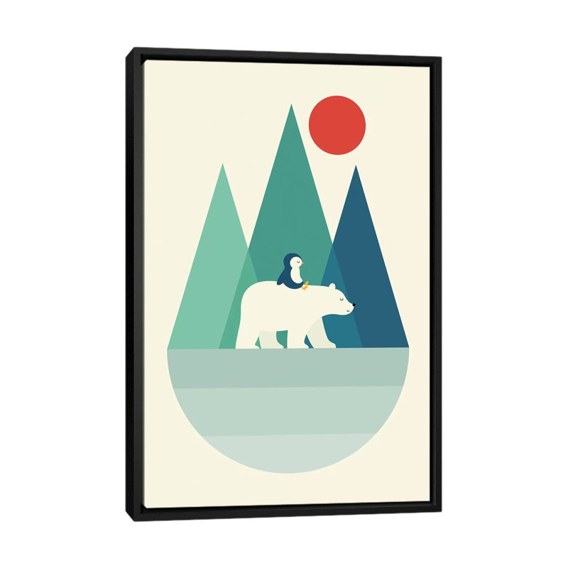 «Bear You» par Andy Westface - impression d'art graphique, H 60 po x l 40po x P 1,5 po, Toile avec cadre noir, Pas de tapis