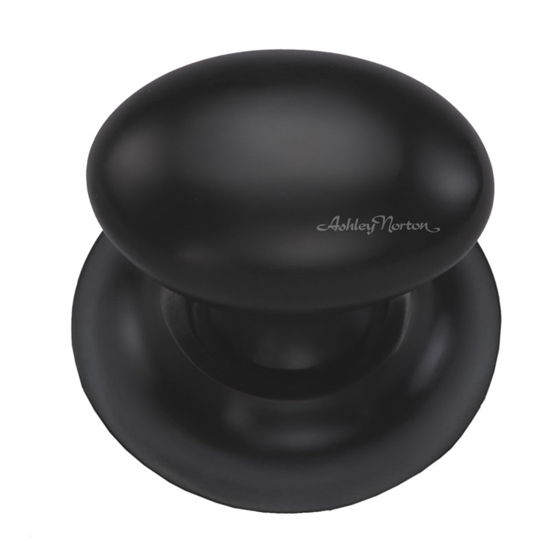 1 1/4" Length Oval Knob, Flat Black, 1 1/4"