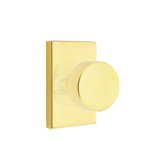 Privacy (Bed & Bath) Round Knob with Modern Rectangular Rose Door Knob