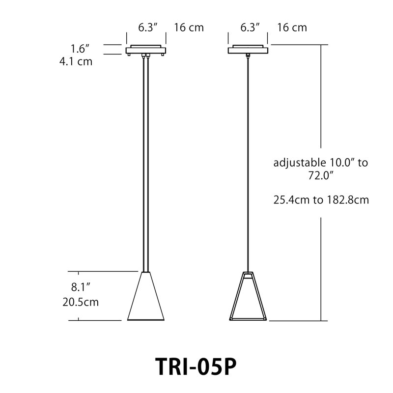 Tria 1-Light Single Geometric Pendant, White