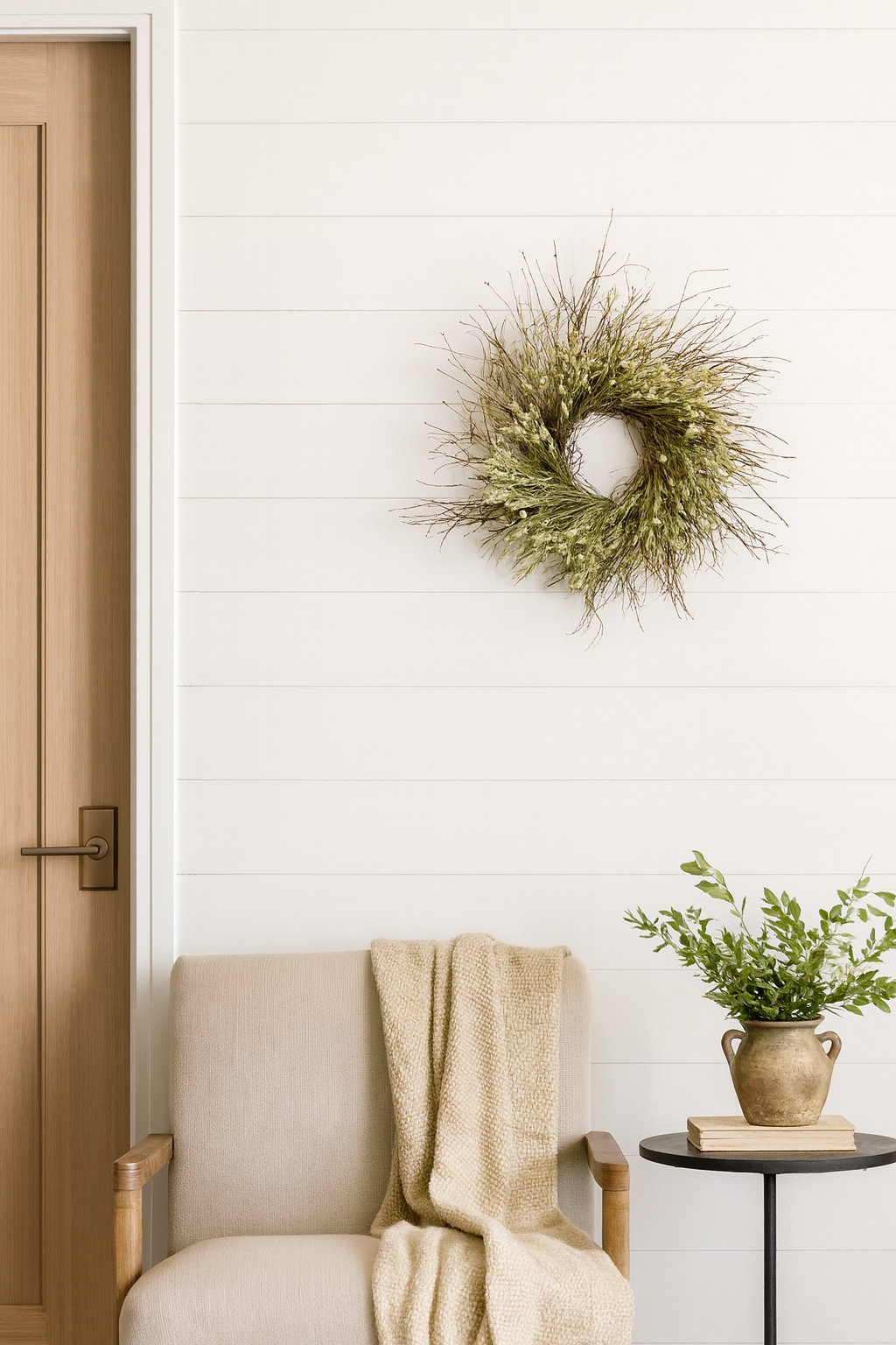Dried Twigs and Avena 22" Fall Wreath