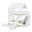 Lit superposé simple au-dessus d'un lit simple avec lit gigogne et glissade-102977031
