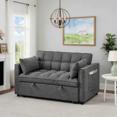 Sienna Tufted Convertible Sleeper Sofa With Deep Tufting And Versatile Design, Perfect For Modern Living And Guest Accommodation.