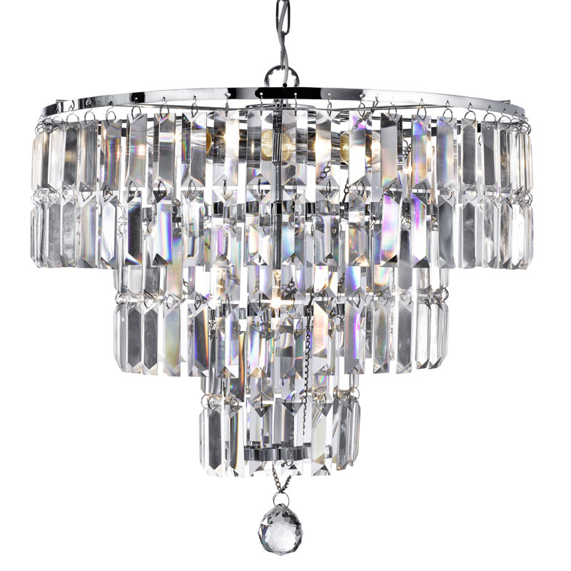 5 - Light Crystal Chandelier, Chrome