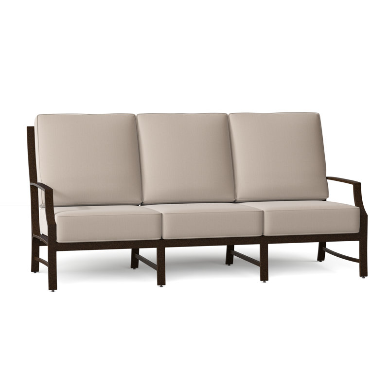 Canapé de patio avec coussins Seal Cove, Brun châtaigne, Brisa Lasso patiné