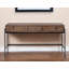 Console et tiroirs 14 po en bois massif brun et noir