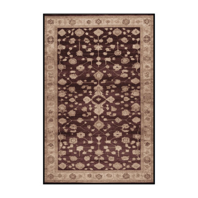 Machine Washable Overdyed Black Area Rug