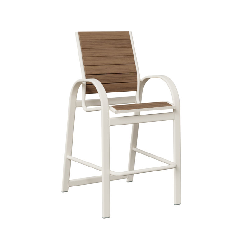  Chaise de bar en aluminium Murphy, Acajou antique