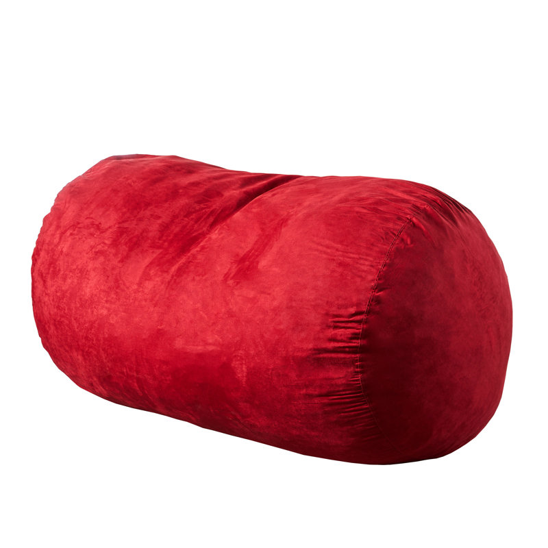 Fauteuil à billes rouge en suède cylindrique de 6,5 pieds - doux et tendance. Housse amovible pour un entretien facile, rembourrage en mousse. Style confortable de 69,01 po x 43,75 po, 33,87 po, 68,95 lb. Housse lavable, supérieure