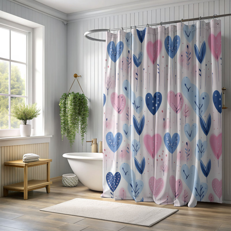Cherished Patterns - Premium Shower Curtain, H 74 po x l 71 po
