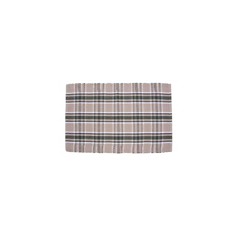 Tapis gris / vert en coton crocheté à la main Myleah, Rectangle 4 pi x 6 pi