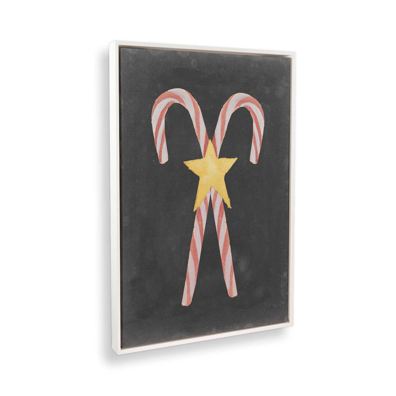 «Candy Cane», reproduction magique sur toile, H 30,75 po x l 20,75 po, Cadre flottant blanc