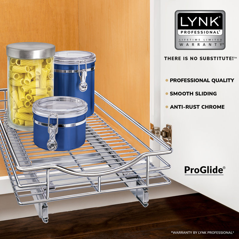 Chrome 11" x 18" Slide Out Cabinet Organizer