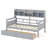 Bookcase Wood Daybed with Bedside Shelf and Two Drawers-94392544-94392542