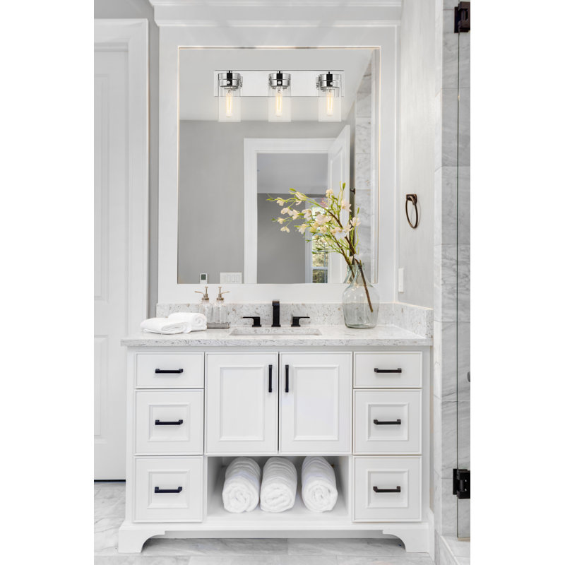 Éclairage pour meuble-lavabo à 3 lumières à intensité variable Glandorf, Nickel poli