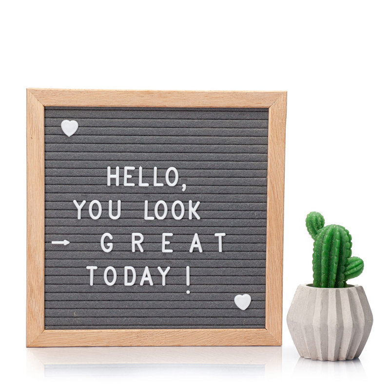Changeable Letter Board, Grey/Brown/Blue