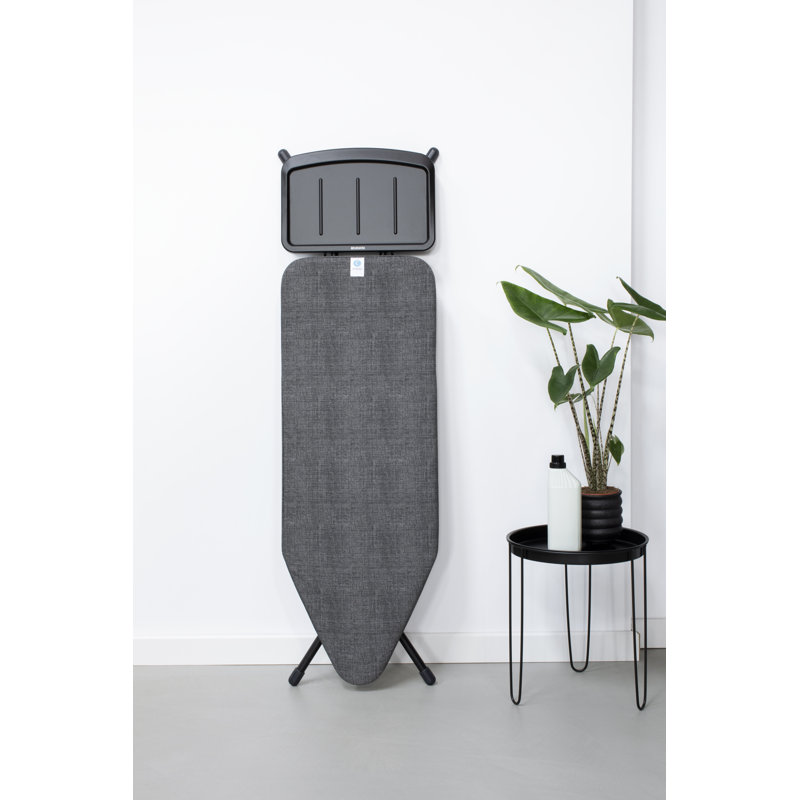 Brabantia Size C Ironing Board with Solid Steam Unit Holder, Grey/Black