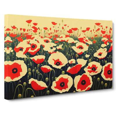 Evolving Poppy Flowers - Wrapped Canvas