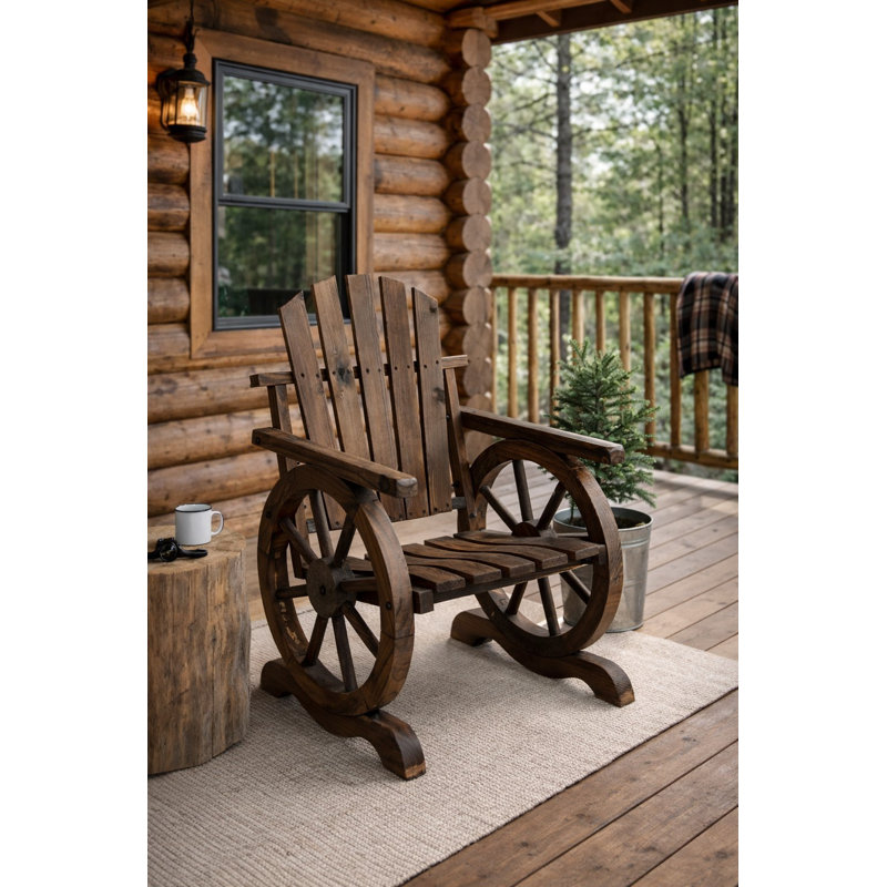 Outdoor Wagon Wheel Adirondack Chair