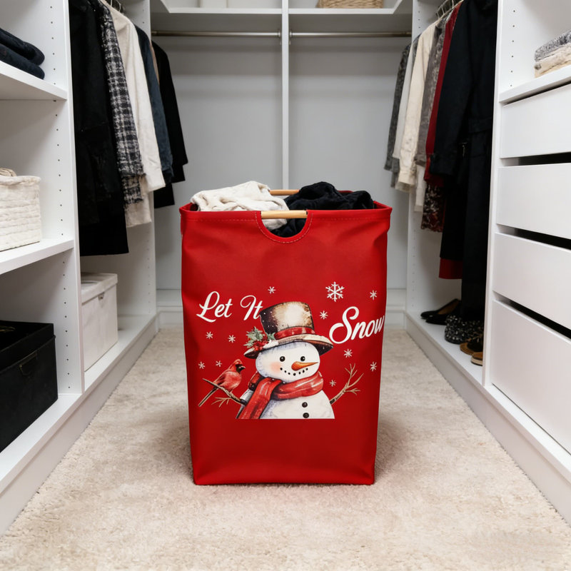 Panier à linge pliable avec poignées en bois - Panier de rangement en lin de coton grande capacité pour les vêtements, les jouets et l'organisation de la salle de bain