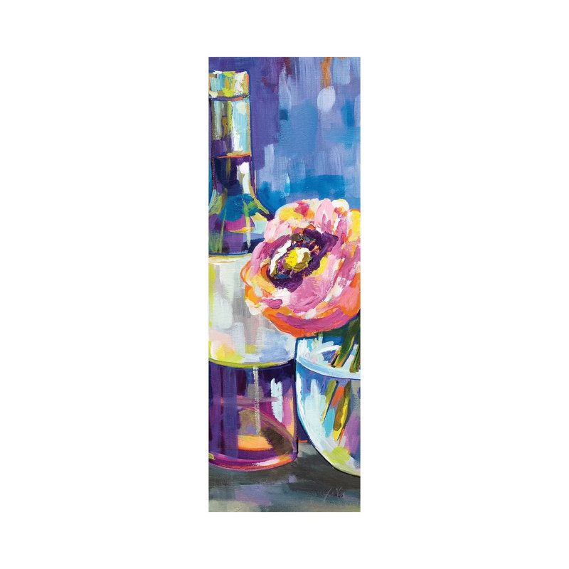 Floral Party III by Jeanette Vertentes - Wrapped Canvas Panoramic Painting, 30.48 cm H x 91.44 cm W
