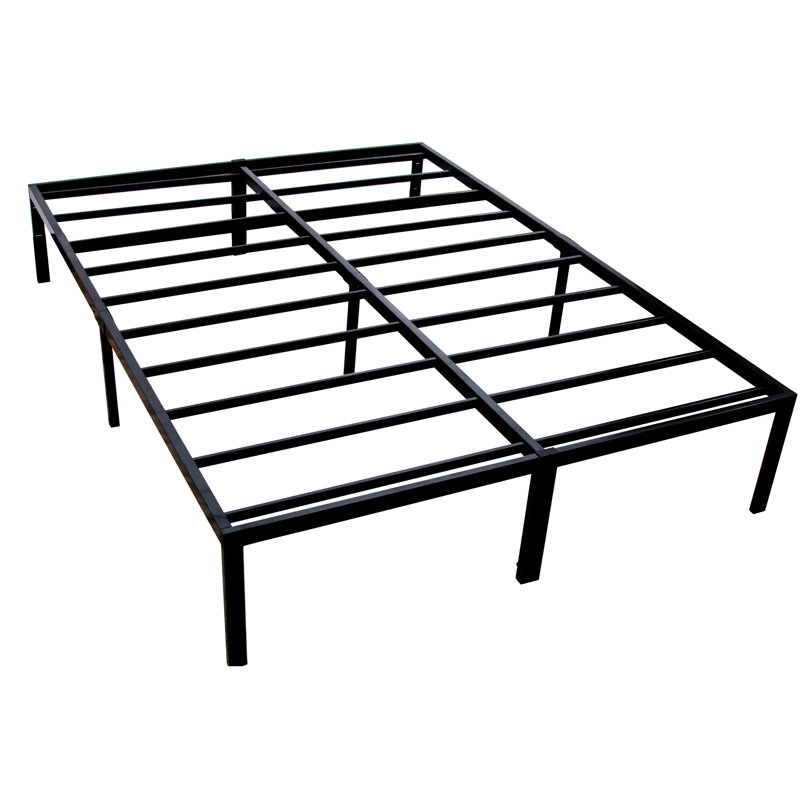 Modern Twin Black Steel Platform Bed With Under - Storage, Heavy Duty Build, Material, Clean Edges Design, Can Support 2000 Pounds, No Box Spring Required