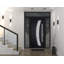 Porte d'entrée extérieure prémontée en acier Deux 6500 noir, 2 fenêtres latérales et supérieures, inserts en acier inoxydable, style moderne, peint, dimensions : L 40,6 + 91,4 + 40,6 cm x H 203,2 + 40,6 cm, ouverture droite vers l'intérieur-95265607-95265608-95265612