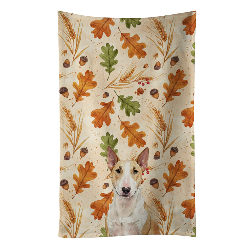 Serviette de cuisine tricolore Sheltie, Bull terrier fauve et blanc