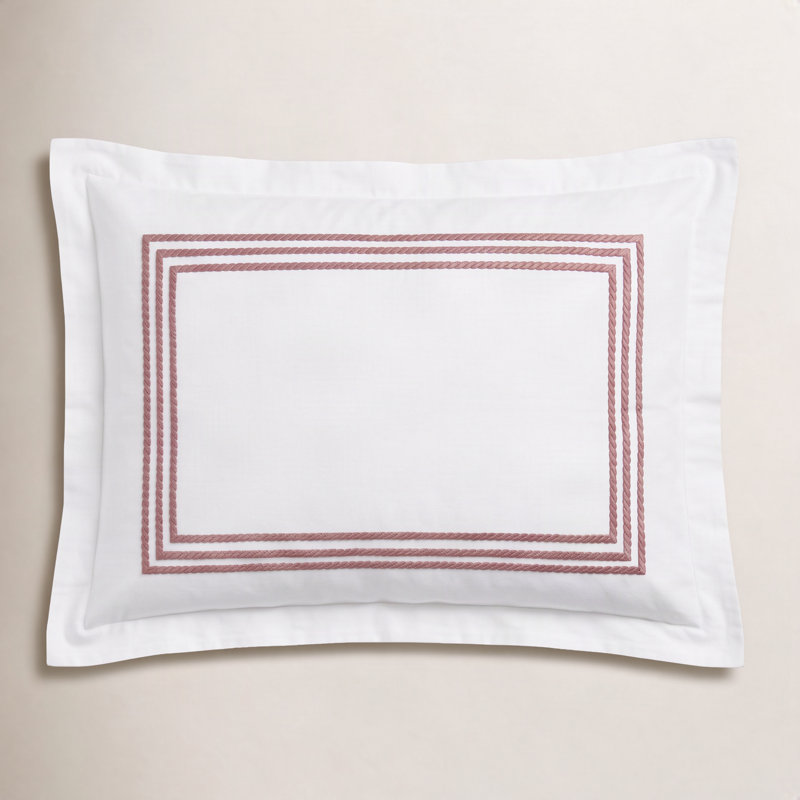 Janay 100% Cotton Pillow Sham, Standard, Blue / White