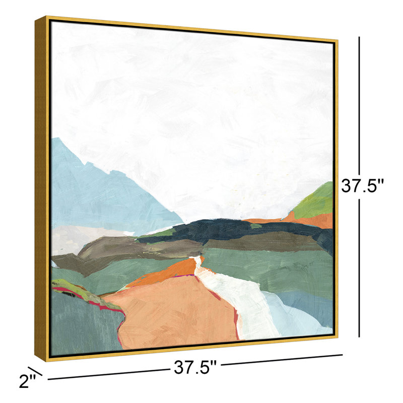Addy April Morning - Peinture sur toile à cadre flottant, H 37,5 po x l 37,5 po, Doré