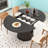 43.3''-63'' Extendable Round Dining Table For 4-6, Modern Farmhouse Expandable Dining Table With Wood Strip Base For Kitchen Living Room-1226410854