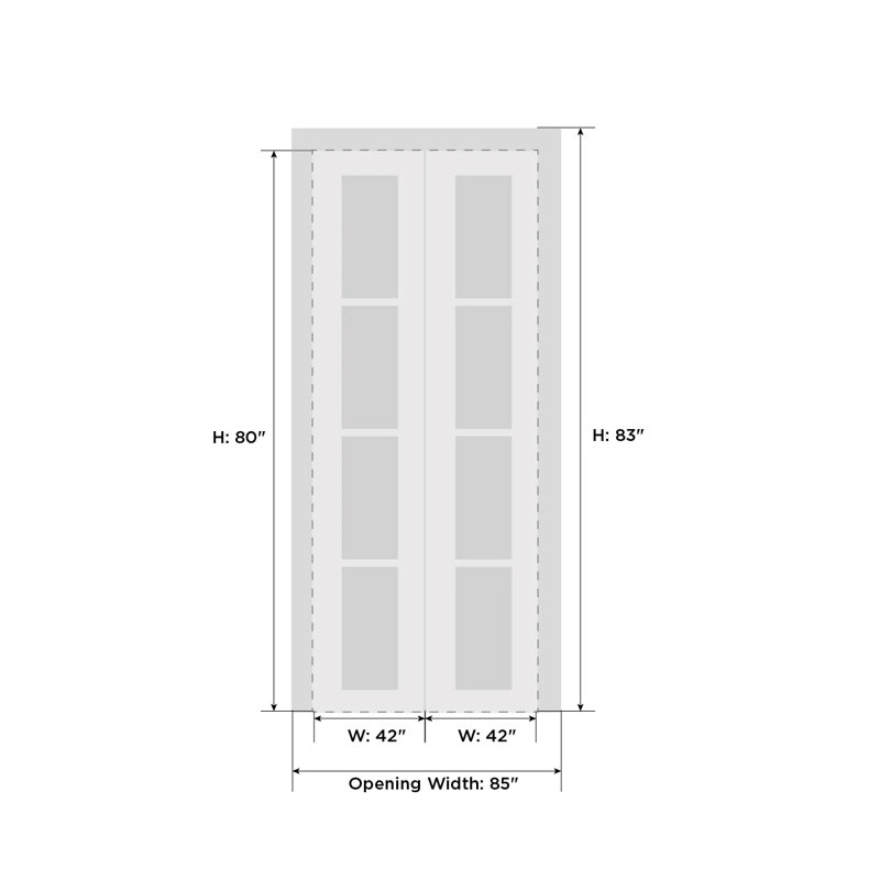 Portes pliantes en verre Lucia, 84 po x 80 po