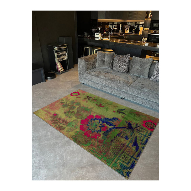 Tapis décoratif lavable à la machine Pastel, Sous-tapis rectangulaire 4 pi 7 po x 6 pi 7 po inc
