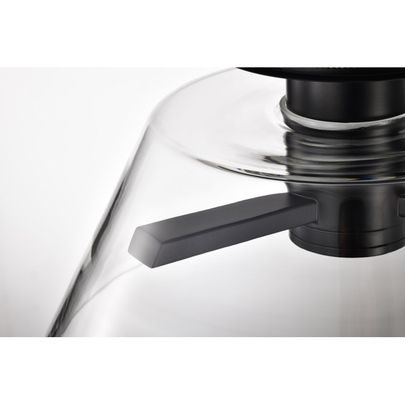 Hales - 17 Inch LED Semi Flush with Clear Glass, Matte Black