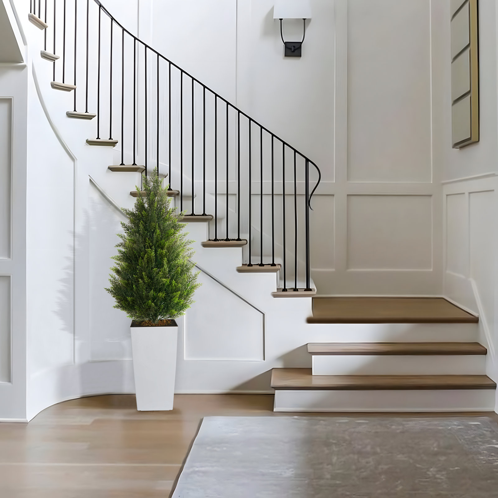 47" Cedar Tree in Pot, White