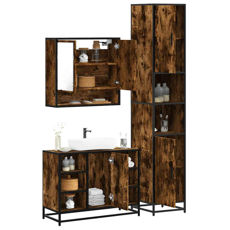 Allishia Bathroom Furniture Suite, Rustric Brown