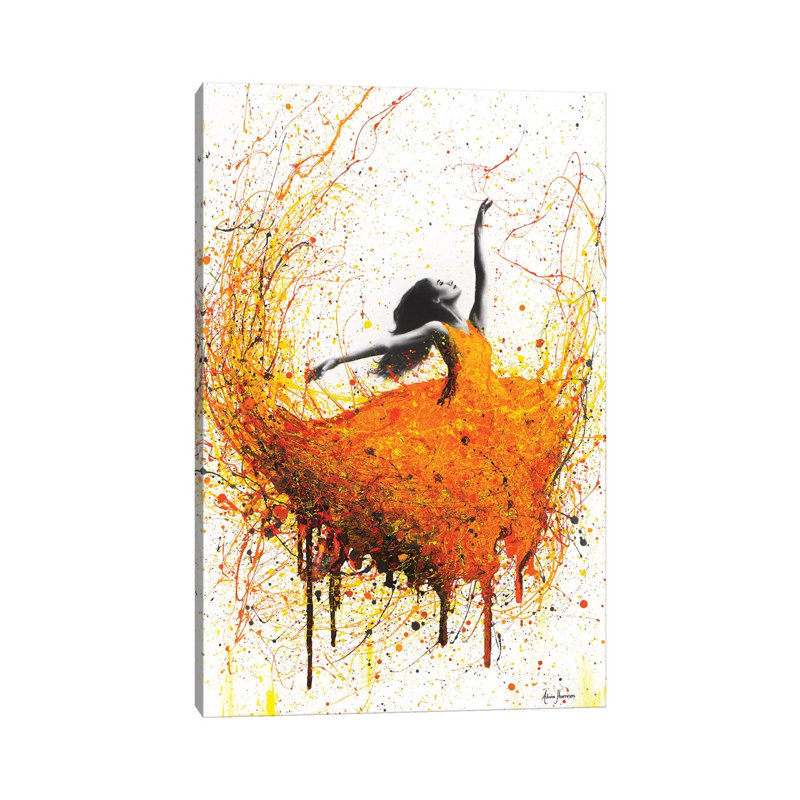 Tangelo Fire Dance by Ashvin Harrison - Wrapped Canvas Print, 152.5 cm H x 101.5 cm W