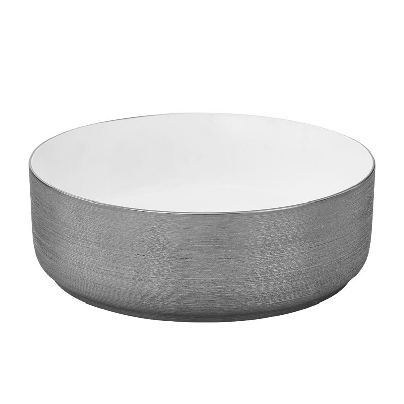 Metro Lane 360mm L x 360mm W Matte Ceramic Circular Sink, Matte Grey/White