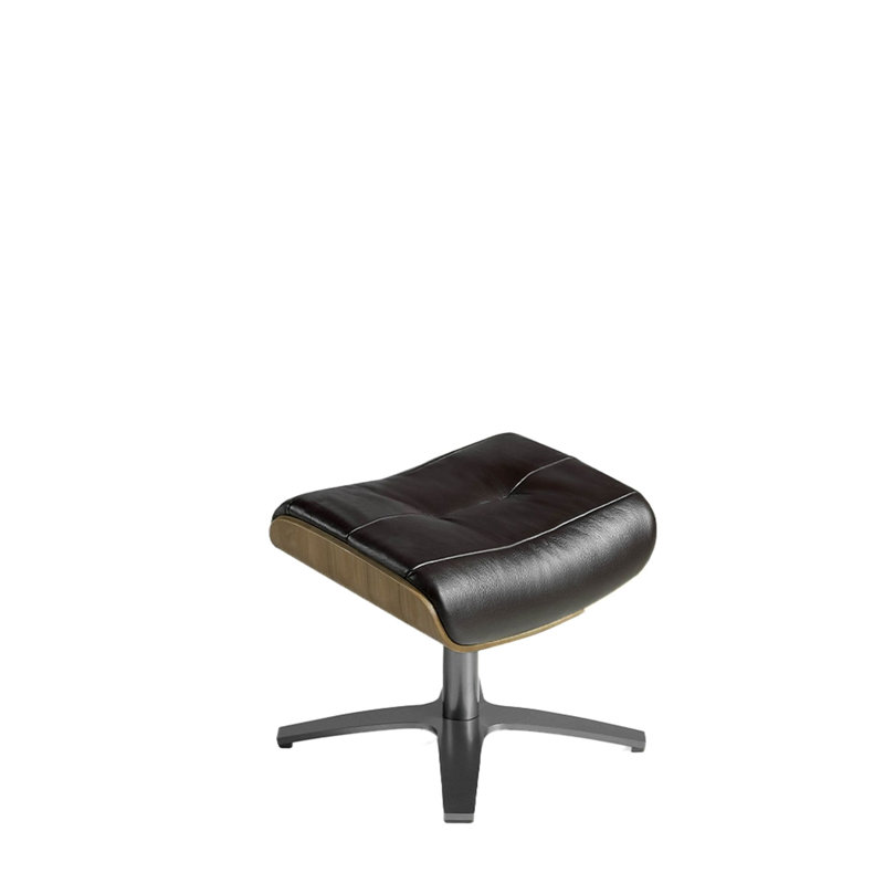 52cm Wide No Pattern Footstool Ottoman, Chocolate
