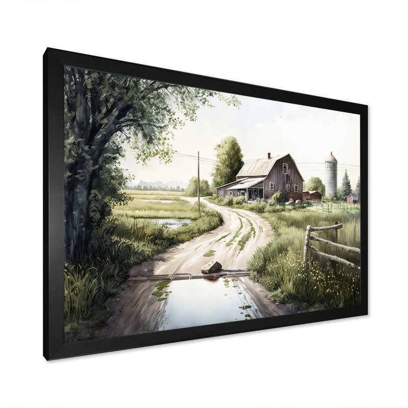 «Welcome To The Farm I», art mural sur toile, H 30 po x l 40 po x P 1,5 po, Cadre noir