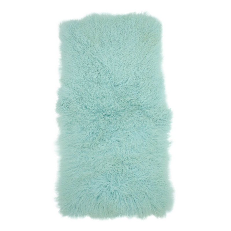 Sheepskin Area Rug in Aqua, Rectangle 2' x 4'