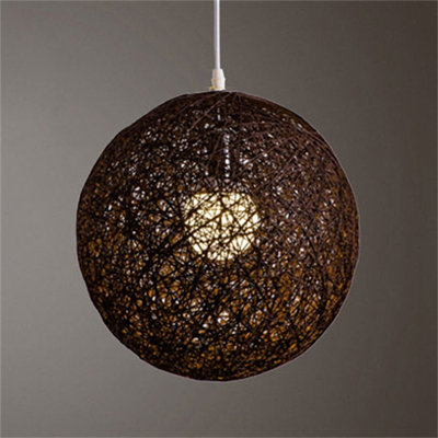 Abat-jour rotin, abat-jour boule en osier 15 cm, abat-jour tissé à la main Boho pour plafonniers, salon, chambre à coucher, cuisine, couloirs, décoration intérieure rétro