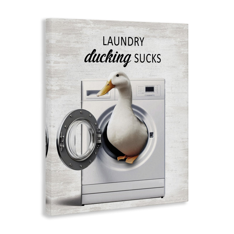 Funny Laundry & Duck Canvas, design by Lettered and Lined, 20" H x 16" W