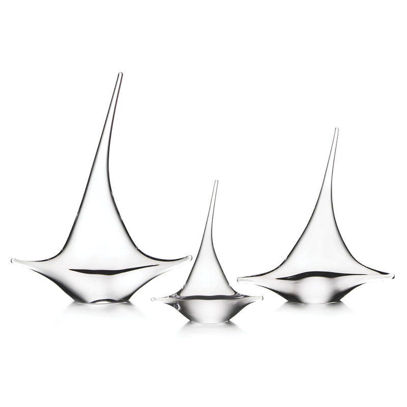 Handmade Glass Sailboat Figurine, Medium
