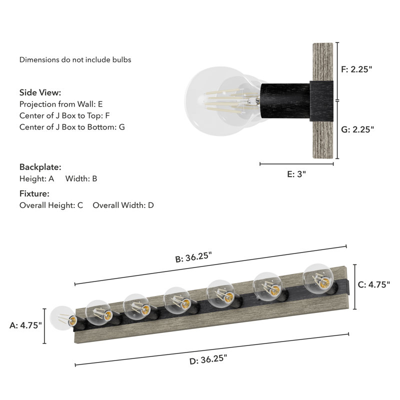 Donelson 7 - Light Dimmable Vanity Light, Brushed Iron