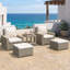 Chaise longue d'extérieur avec repose-pieds et coussins Sunbrella Leanne-848137516