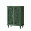 Meuble d'appoint haut avec portes et rangement, vitrine à double porte sculptée de style campagnard avec tablette réglable et pieds tournés-168703769