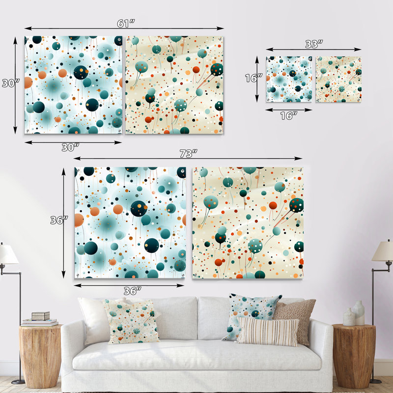 Luke - Ensemble de 2 reproductions d'art abstrait en acrylique sur verre, H 36 po x l 73 po