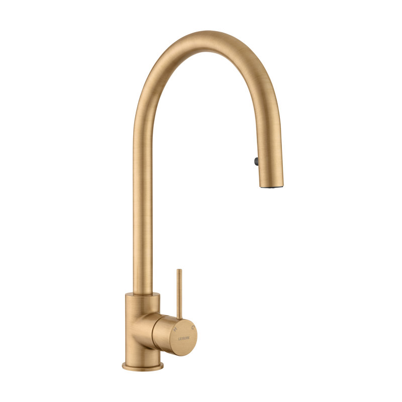 Rangemaster Sink & Taps Pull Out Kitchen Faucet, Satin Bronze